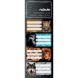Vadállatok füzetcímke 12 db-os, Nebulo