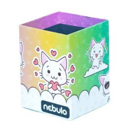 Cicás asztali ceruzatartó, karton 8x8x10cm, Nebulo