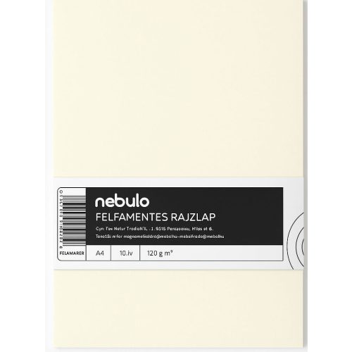 Rajzlap A/4, félfamentes, 120g, 10 lap/cs, Nebulo