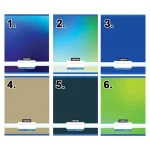 Fiús tűzött füzet A/4, 32 lap, sima, Monochrome és Gradient minták II., Nebulo