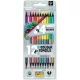 Színes ceruzakészlet 12/24, DUO (kétvégű) bicolor, hegyezővel, Ars Una, háromszög test, neon-metál