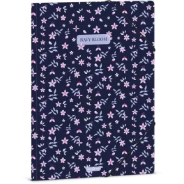 Ars Una gumis mappa A/4, Navy Bloom, sötétkék, virágos