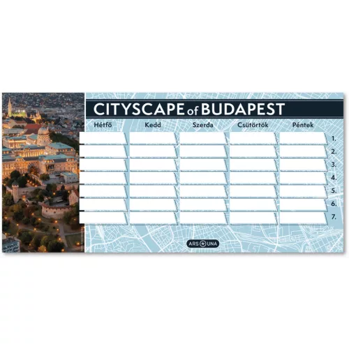 Cityscape órarend, 23x11 cm, kétoldalas
