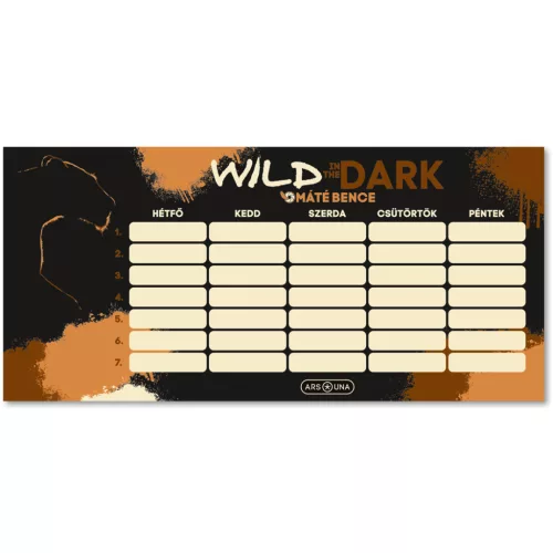 Wild in the Dark órarend, 23x11cm, kétoldalas, Ars Una, oroszlánok
