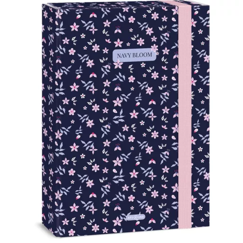 Ars Una füzetbox A/4, Navy Bloom, sötétkék, virágos