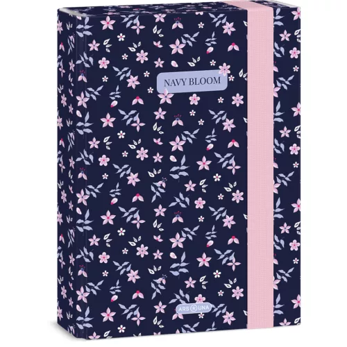 Ars Una füzetbox A/5, Navy Bloom, sötétkék, virágos