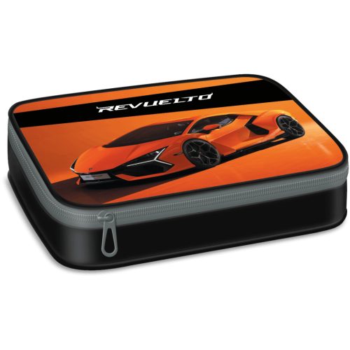 Lamborghini, autós tolltartó, belső emeletes, üres, fekete-narancs