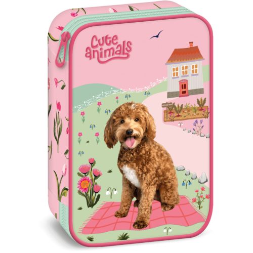 Doggie, kutyás tolltartó, belső emeletes, üres, Cute Animals