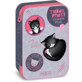  Think Pink, cicás tolltartó, belső emeletes, üres, Ars Una
