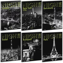   Ars Una tűzött füzet A/4, 40 lap vonalas, többféle, Night Life