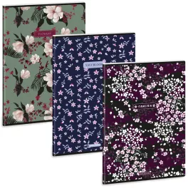   Ars Una tűzött füzet A/4, 40 lap kockás, többféle, Flowery, Sakura, Navy