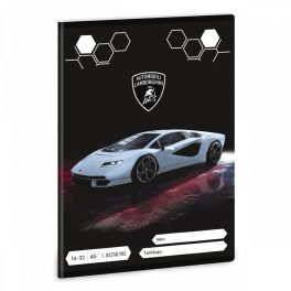   Lamborghini, autós tűzött füzet A/5, 32 lap vonalas 1.osztály (14-32)