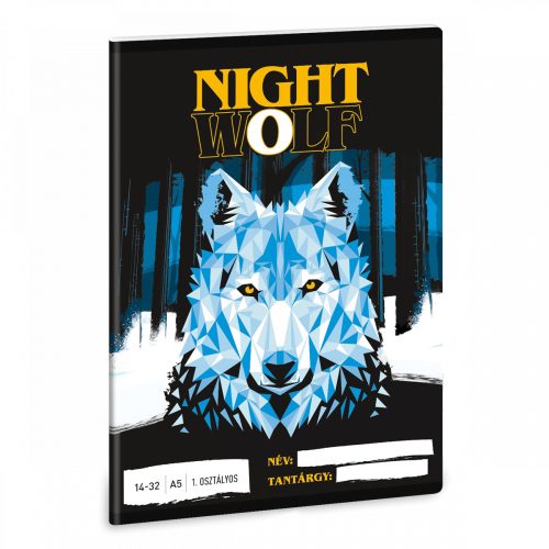 Nightwolf tűzött füzet A/5, 32 lap vonalas 1.osztály (14-32) 