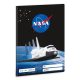NASA tűzött füzet A/5, 32 lap vonalas 2.osztály (16-32), fekete, űrsiklóval