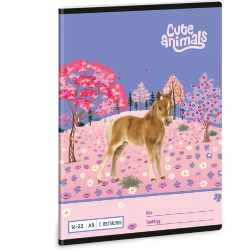Lovas tűzött füzet A/5, 32 lap vonalas 2.osztály (16-32), Ars Una, Horse