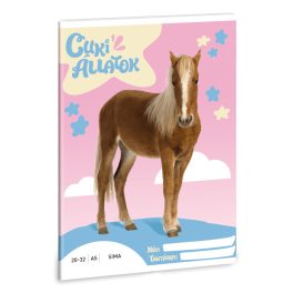   Cuki állatok tűzött füzet A/5, 32 lap sima, palomino póni