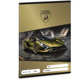   Lamborghini tűzött füzet A/5, 32 lap sima, Ars Una, arany színű