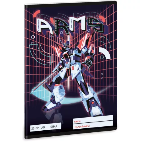 A.R.M.S. robotos tűzött füzet A/5, 32 lap sima, Ars Una