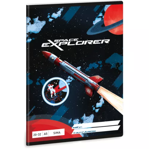 Space Explorer tűzött füzet A/5, 32 lap sima, Ars Una