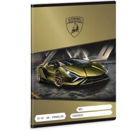   Lamborghini tűzött füzet A/5, 32 lap vonalas (21-32), Ars Una, arany színű