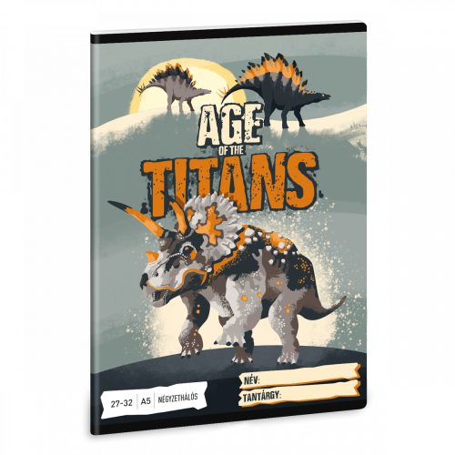 Age of the Titans, dinoszaurusz tűzött füzet A/5, 32 lap kockás 