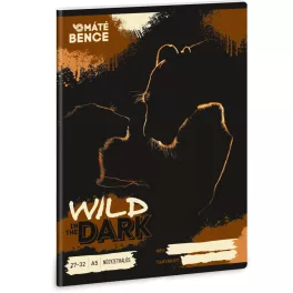   Wild in the Dark tűzött füzet A/5, 32 lap kockás, Ars Una, oroszlánok