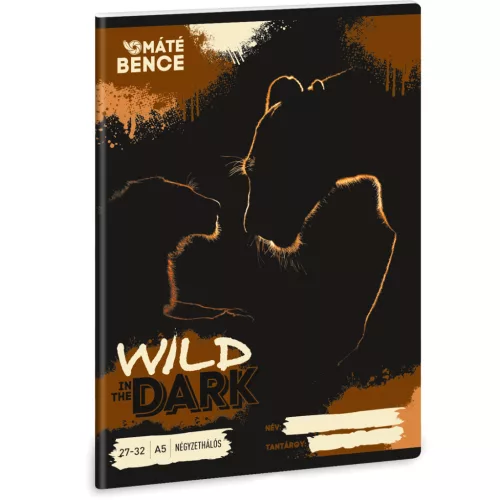 Wild in the Dark tűzött füzet A/5, 32 lap kockás, Ars Una, oroszlánok
