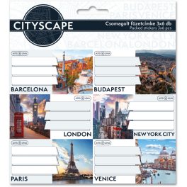 Cityscape füzetcímke 18 db