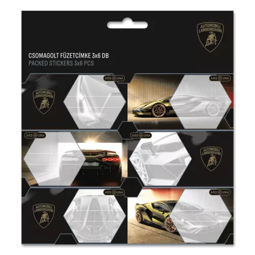 Lamborghini füzetcímke 18 db, Ars Una, arany színű