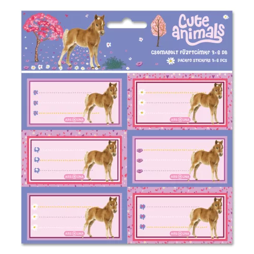 Lovas füzetcímke 18 db, Ars Una, Horse