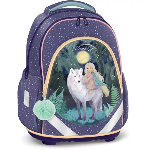 Northern Lights anatómiai iskolatáska, hátizsák, 43x33x22cm, Ars Una, farkas kislánnyal