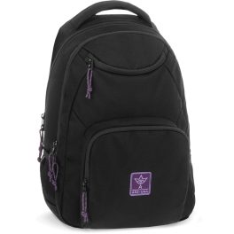 Ars Una hátizsák, iskolatáska, 45x34x26cm, 26l, AU-6, Girls Black-Violet Cordura