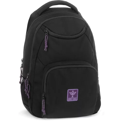 Ars Una hátizsák, iskolatáska, 45x34x26cm, 26l, AU-6, Girls Black-Violet Cordura