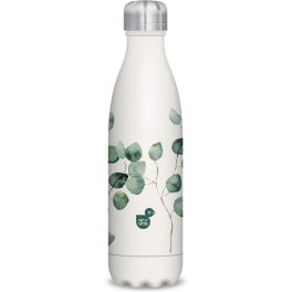   Ars Una fémkulacs, duplafalú, 500 ml, Botanic Leaf, fehér, növényes