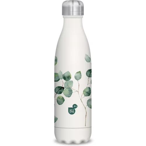 Ars Una fémkulacs, duplafalú, 500 ml, Botanic Leaf, fehér, növényes
