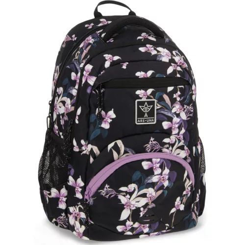 Ars Una ergonómikus hátizsák, iskolatáska, 45x33x23cm, 27l, Botanic Orchid