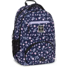   Ars Una ergonómikus hátizsák, iskolatáska, 45x33x23cm, 27l, Navy Bloom, sötétkék, virágos
