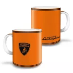 Lamborghini bögre, 300 ml, porcelán, narancssárga