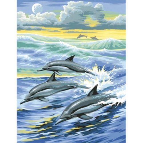 Gyémántfestés szett, delfinek, 30x40cm
