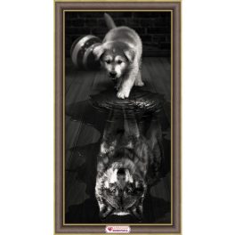 Gyémántfestés szett, kutya vagy farkas, 30x60cm