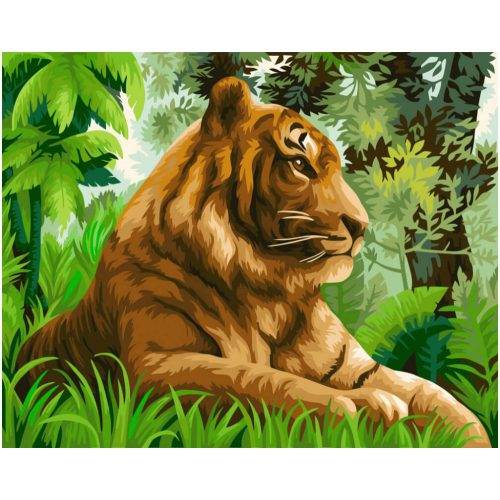 Festés számok szerint, tigris a dzsungelben, 40x50cm