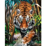 Gyémántfestés szett, tigris a dzsungelben, 38x48cm