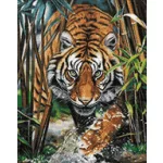 Gyémántfestés szett, tigris a dzsungelben, 38x48cm