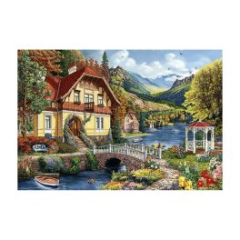 Gyémántfestés szett, mesés házak a tónál, 70x48cm