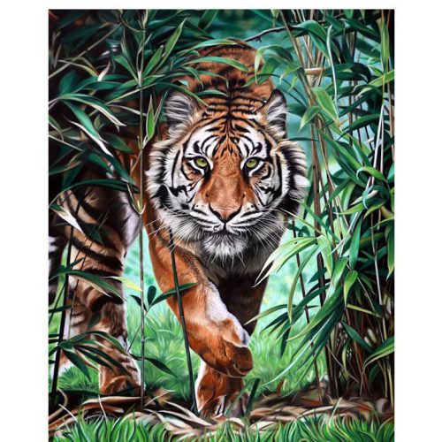 Gyémántfestés szett, tigris a dzsungelben, 40x50cm