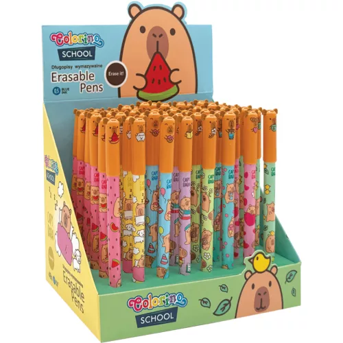 Radírozható golyóstoll, állatos, kapibara, kupakos, Colorino School, többféle