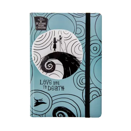Tim Burton jegyzetfüzet, notesz A/5, keményfedeles, 80 lapos, 80g, vonalas, szürkéskék, Colorino School