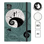 Tim Burton jegyzetfüzet, notesz A/5, keményfedeles, 80 lapos, 80g, vonalas, szürkéskék, Colorino School