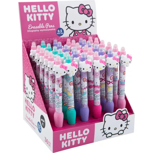 Radírozható golyóstoll, nyomógombos, Hello Kitty Pink, cicás, Colorino School, többféle