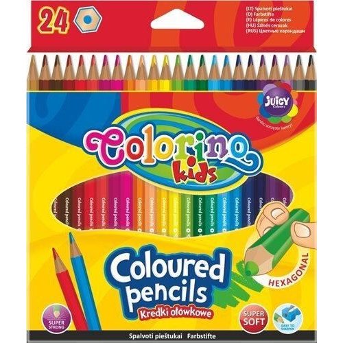 Színes ceruzakészlet 24 db-os, Colorino hexagonal, hatszög test